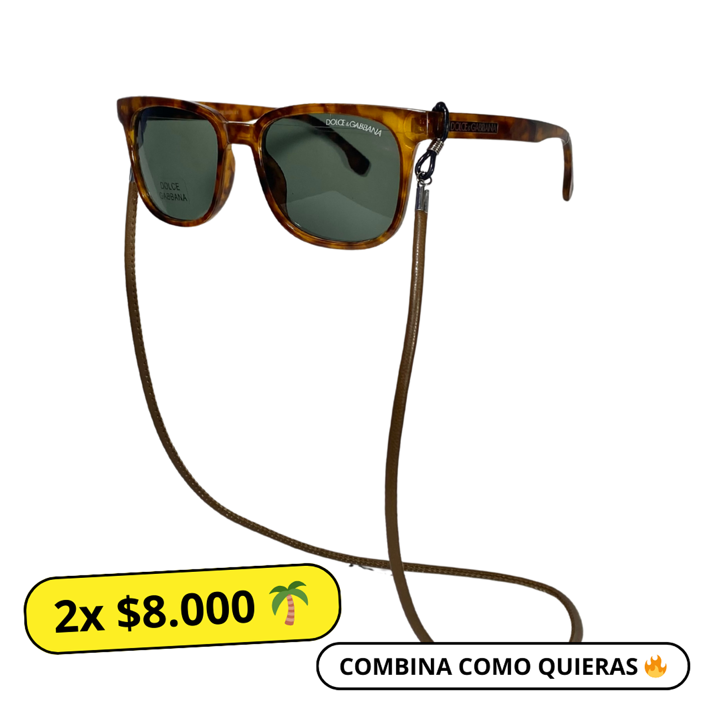 Straps para Lentes Eco Cuero Café 1