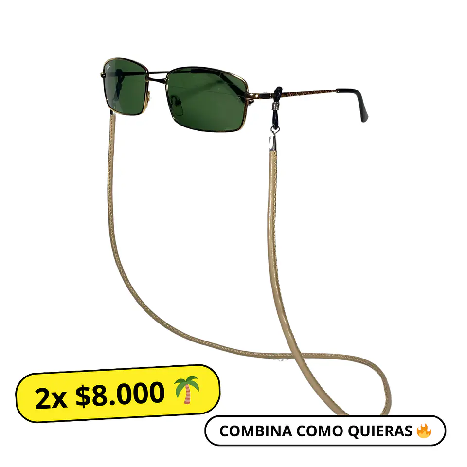 Straps para Lentes Eco Cuero Beige 1