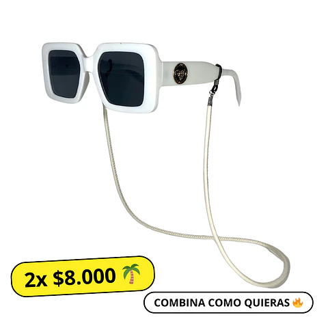 Straps para Lentes Eco Cuero Blanco 1