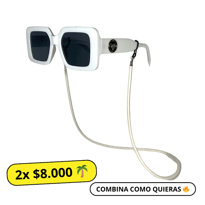Straps para Lentes Eco Cuero Blanco 1
