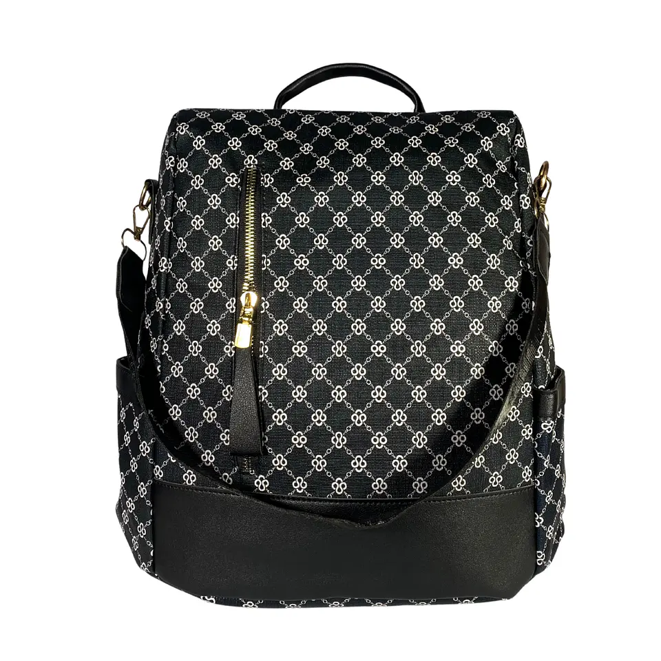 Mochila y Cartera Negro-Azulado antirrobo 4