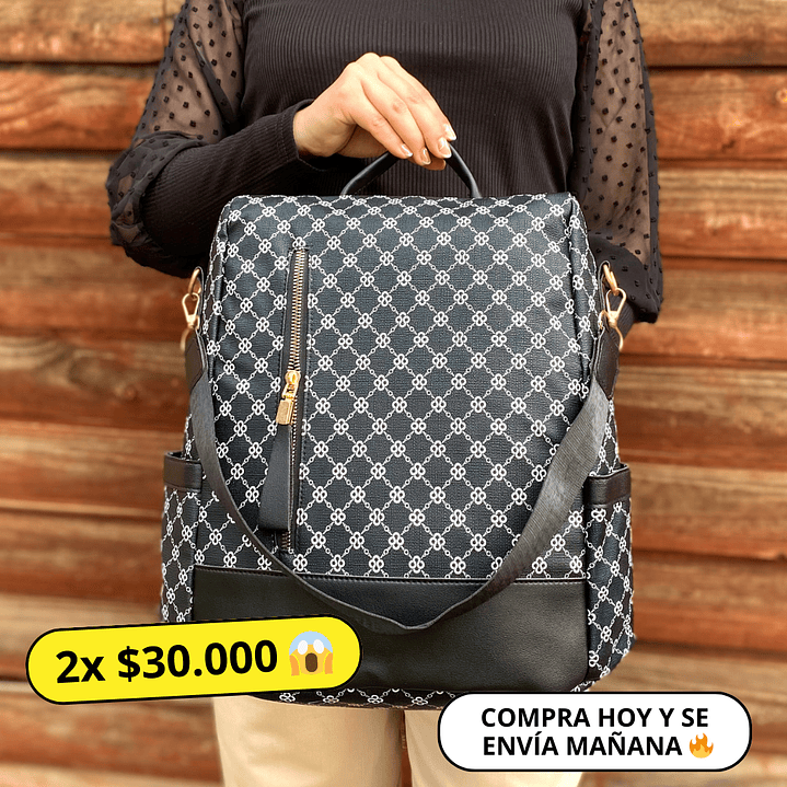 Mochila y Cartera Negro-Azulado antirrobo 1