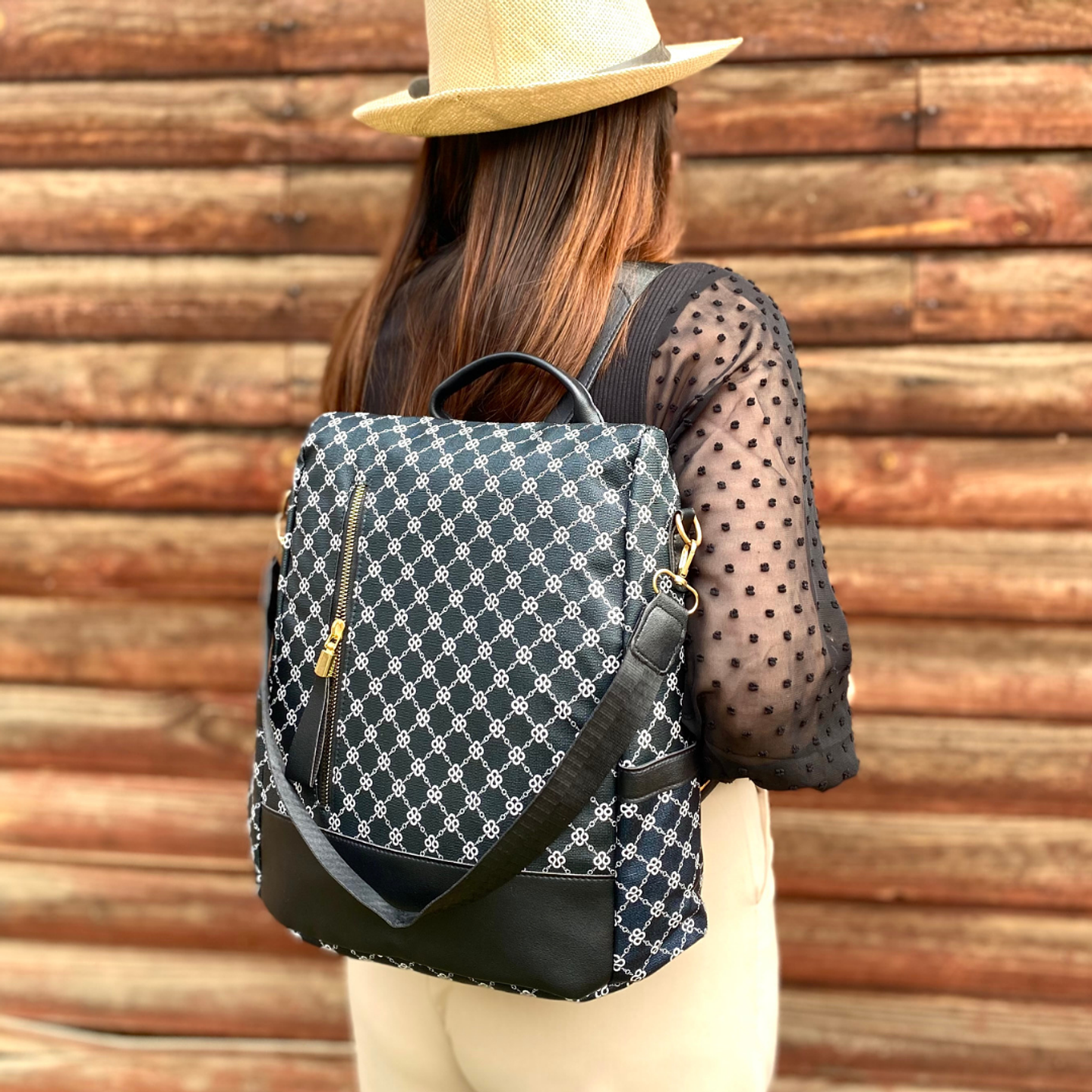 Mochila y Cartera Negro-Azulado antirrobo 2