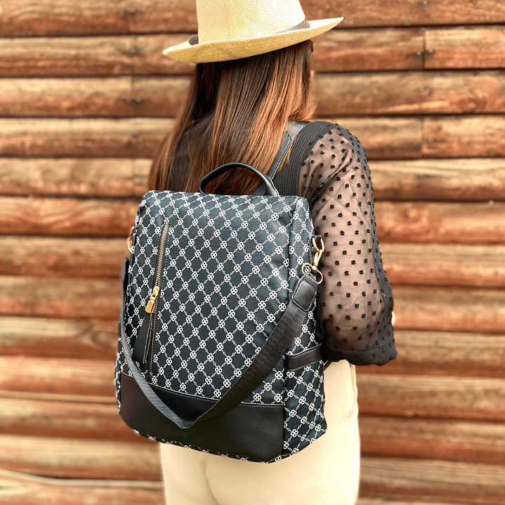 Mochila y Cartera Negro-Azulado antirrobo 2