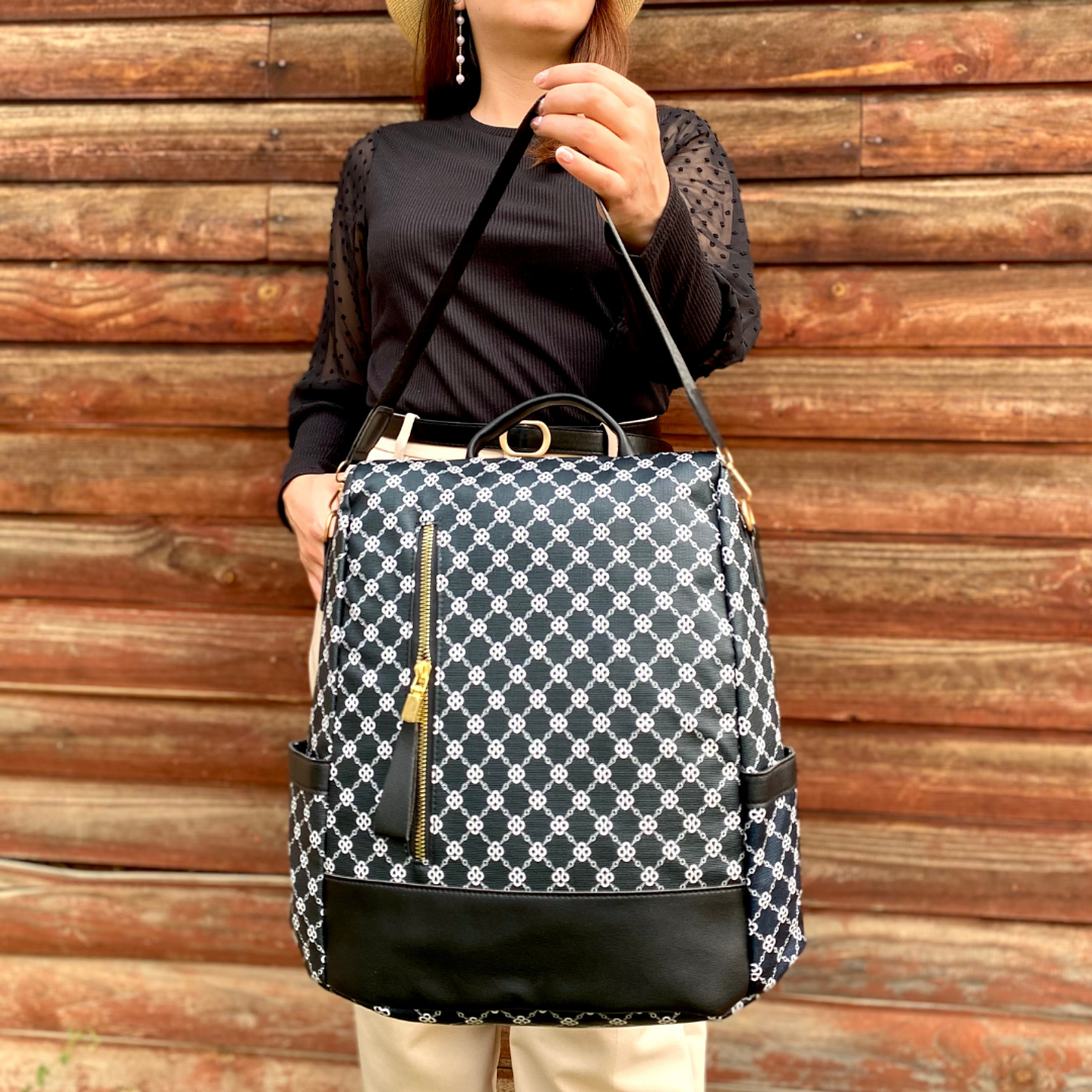 Mochila y Cartera Negro-Azulado antirrobo 3