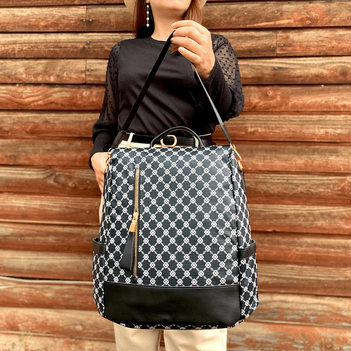 Mochila y Cartera Negro-Azulado antirrobo 3