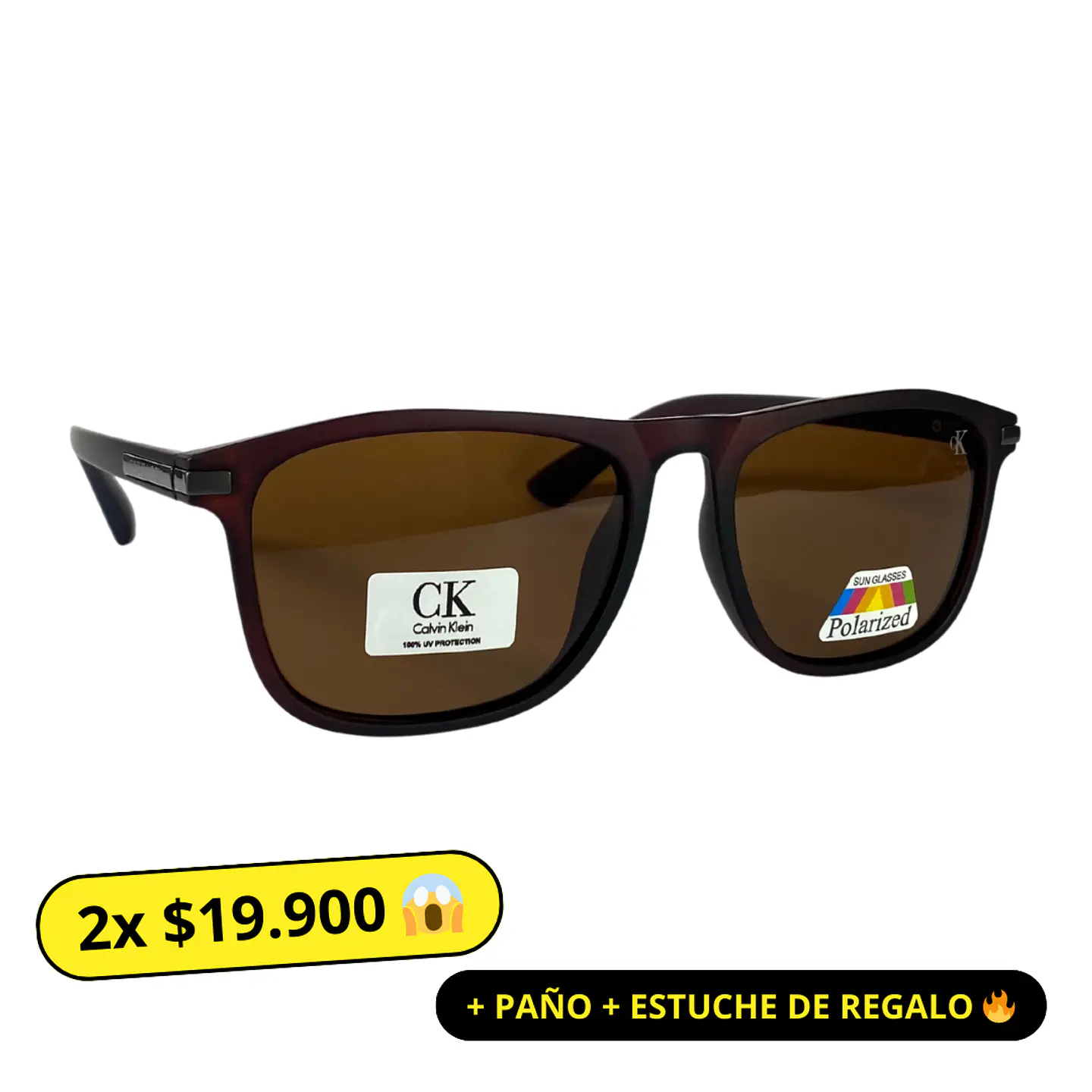 Lentes de Sol Calvin Klein AAA Café Polarizado Hombre 1