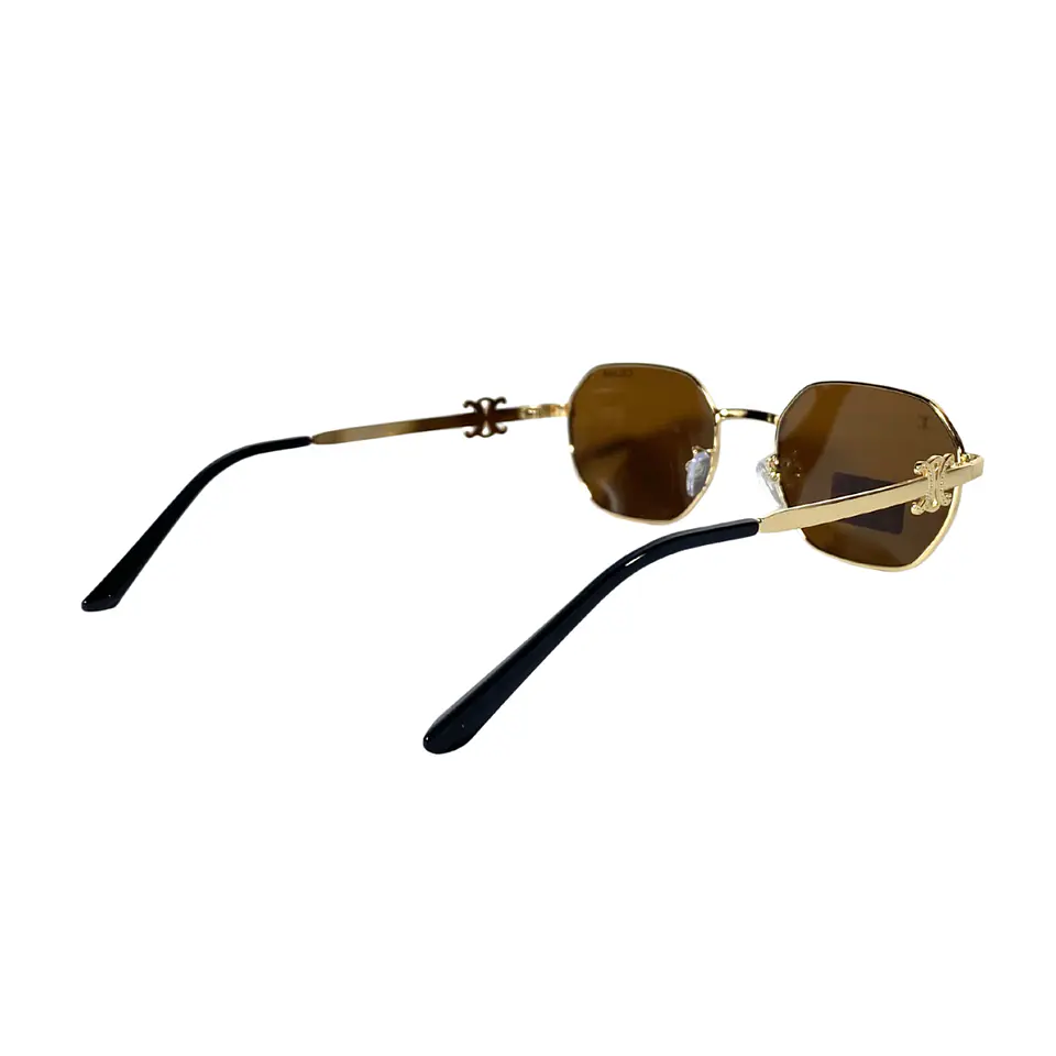 Lentes de Sol Premium Celine AAA Café hexagonal 4