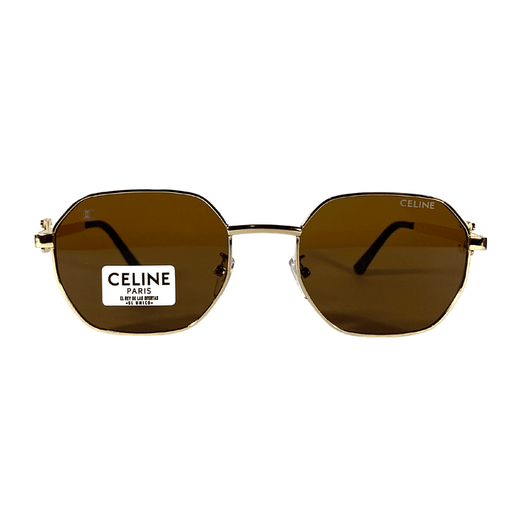 Lentes de Sol Premium Celine AAA Café hexagonal 3