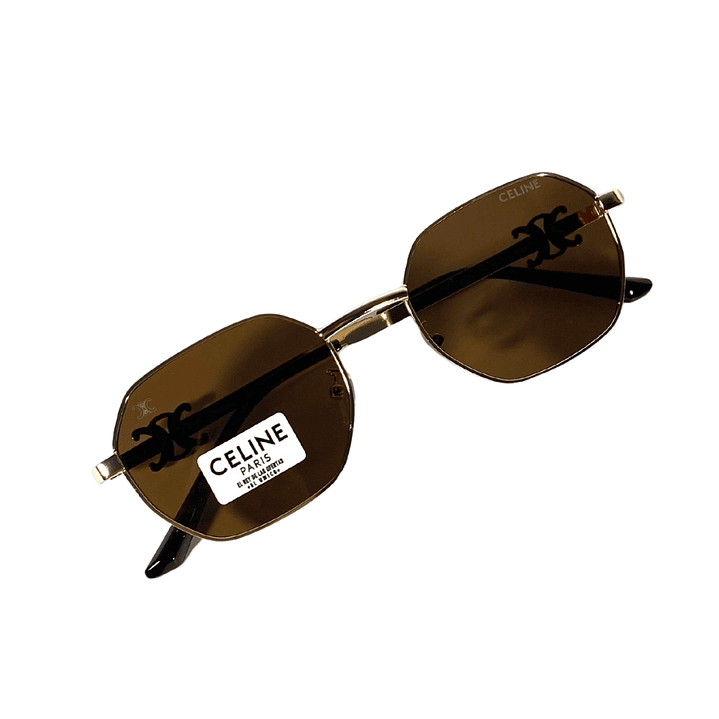 Lentes de Sol Premium Celine AAA Café hexagonal 5