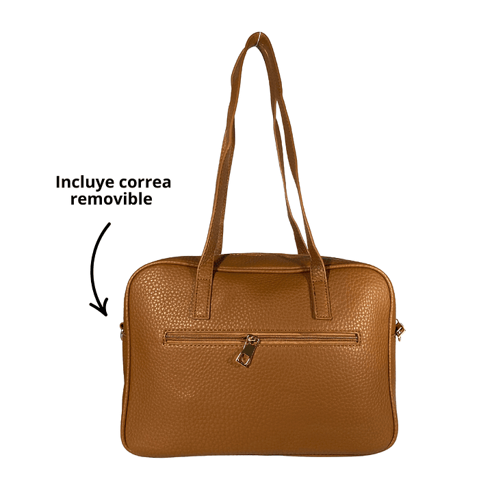 Cartera Maletín Eco Cuero Café (capacidad para Pc 14