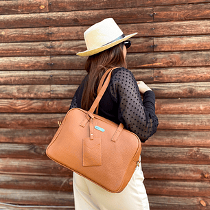 Cartera Maletín Eco Cuero Café (capacidad para Pc 14