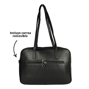 Cartera Maletín Eco Cuero Negro (capacidad para Pc 14