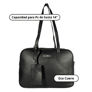 Cartera Maletín Eco Cuero Negro (capacidad para Pc 14