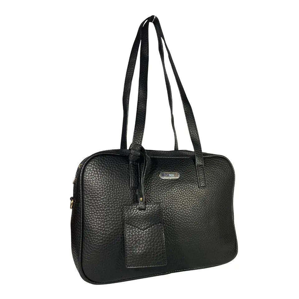 Cartera Maletín Eco Cuero Negro (capacidad para Pc 14
