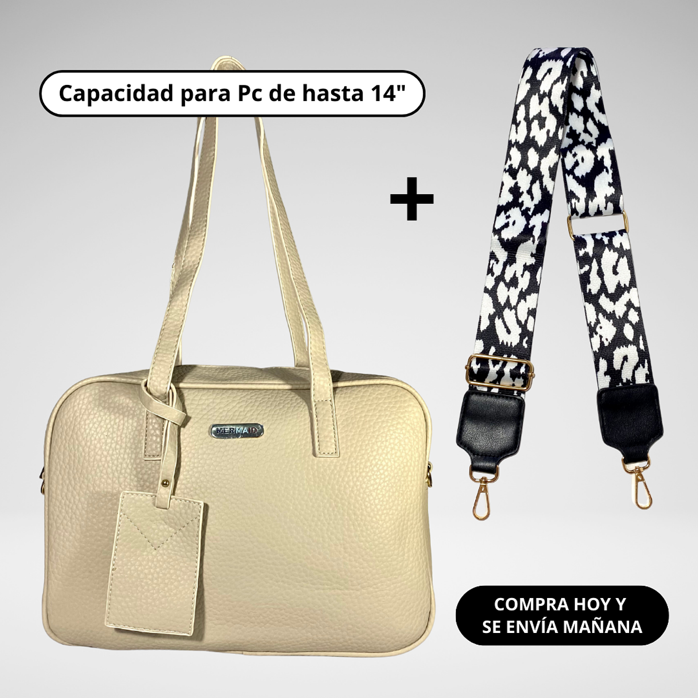 Pack 2: Cartera Maletín (Pc) + Straps Eco Cuero 2