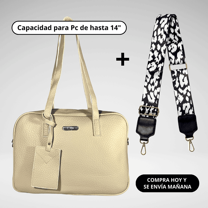 Pack 2: Cartera Maletín (Pc) + Straps Eco Cuero 2
