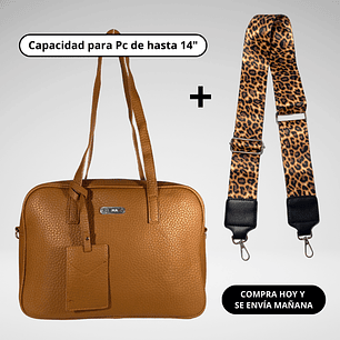 Pack 2: Cartera Maletín (Pc) + Straps Eco Cuero