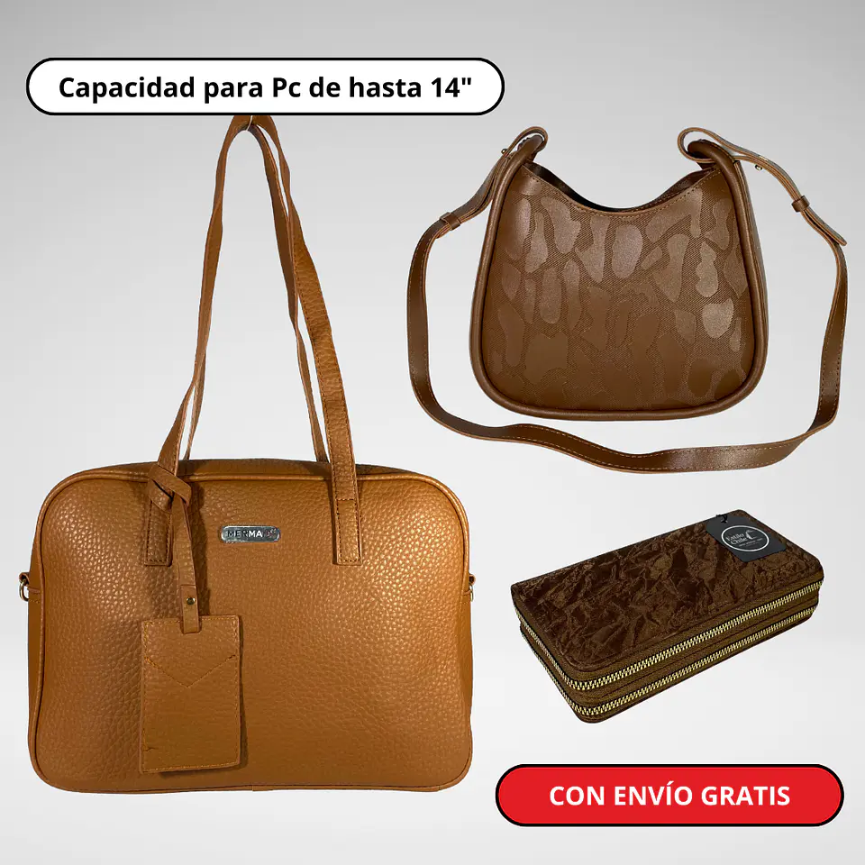 Pack Día de la Mamá: Cartera Maletín (Pc) + Cartera + Billetera Grande + Envío Gratis🔥 2