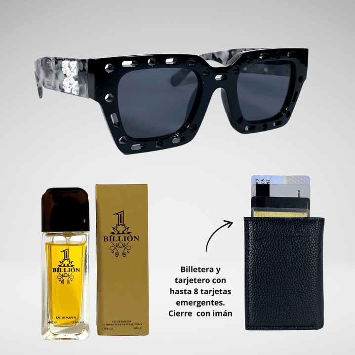 Pack 5 Hombre:  Lentes de Sol + Billetera Viral + Perfume 🔥 2