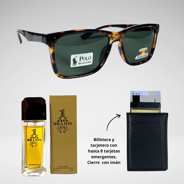 Pack 5 Hombre:  Lentes de Sol + Billetera Viral + Perfume 🔥 4