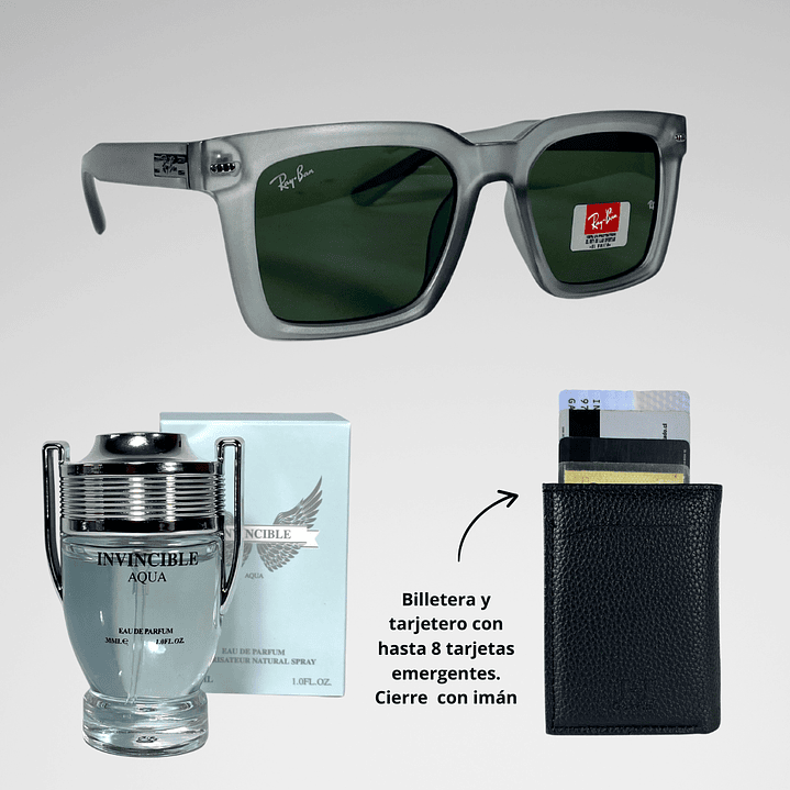Pack 5 Hombre:  Lentes de Sol + Billetera Viral + Perfume 🔥 1