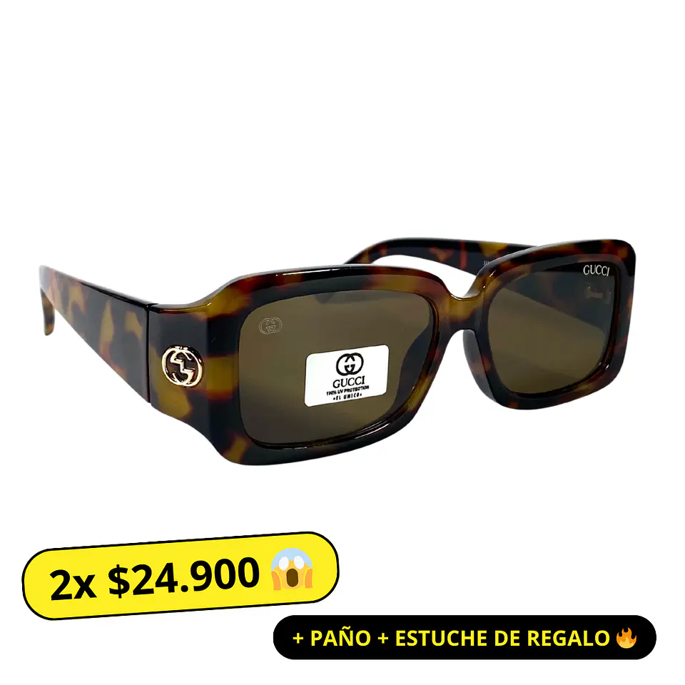 Lentes de Sol Gucci AAA Café marmoleado Mujer 1