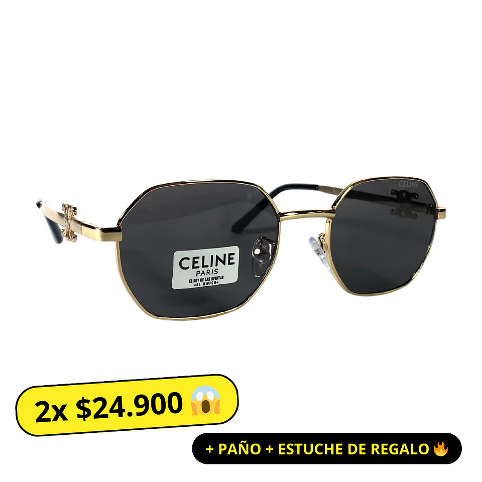 Lentes de Sol Premium Celine AAA Negro hexagonal 1