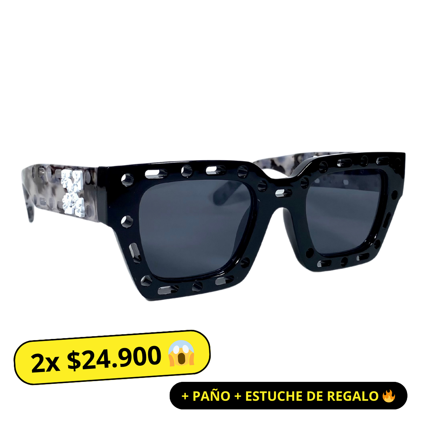 Lentes de Sol Premium Off White AAA Negro Hombre 1