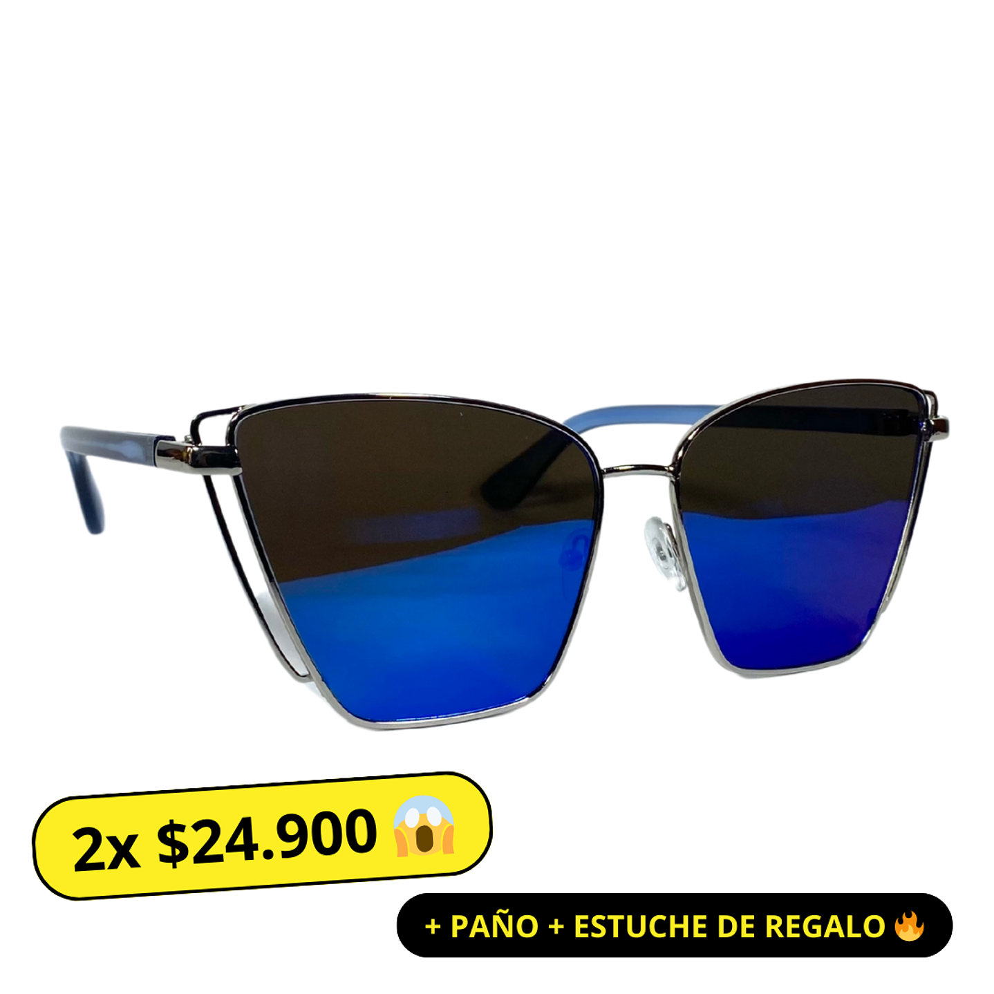 Lentes de Sol espejo azul Mujer  1