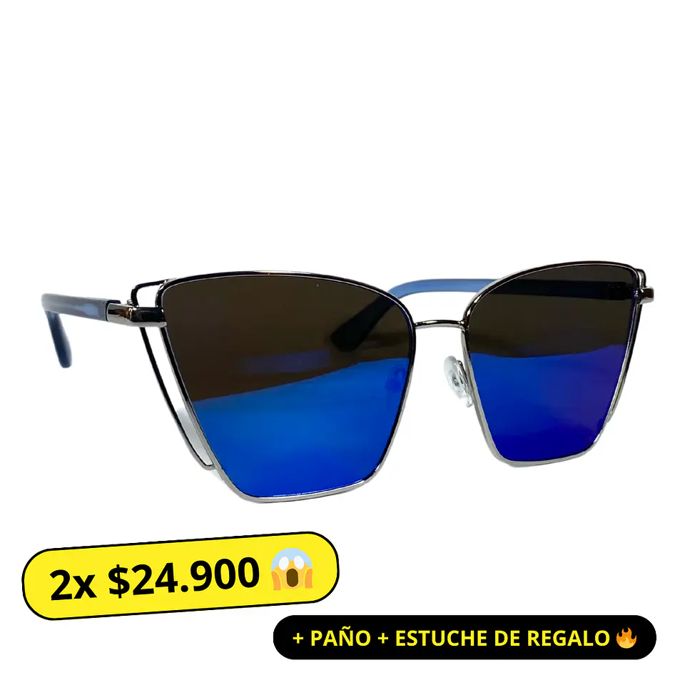 Lentes de Sol espejo azul Mujer  1