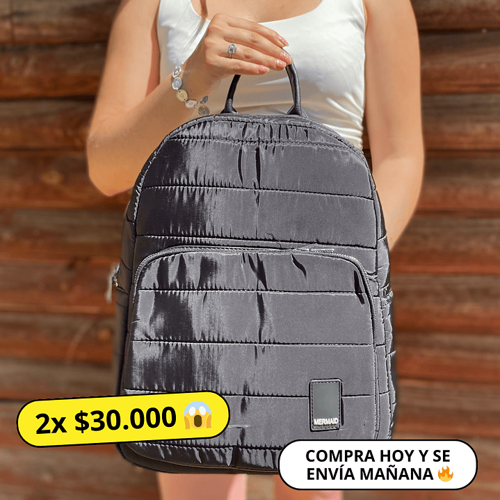 Mochila Puff Negra (capacidad Pc 14