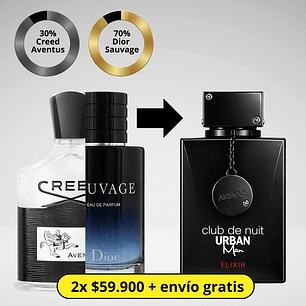 Club de Nuit Urban Elixir 105ml dupe: 70% Dior Sauvage y 30% Creed Aventus