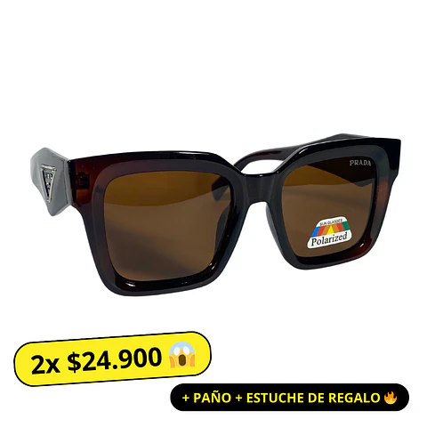 Lentes de Sol Premium Prada AAA Café Polarizados Mujer 1
