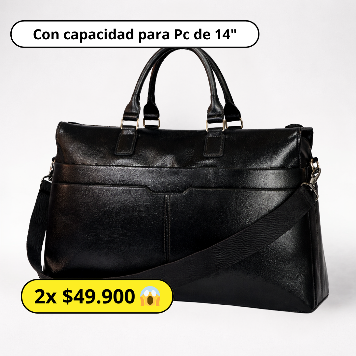 Bolso Maletín Eco Cuero (con capacidad para Pc 14