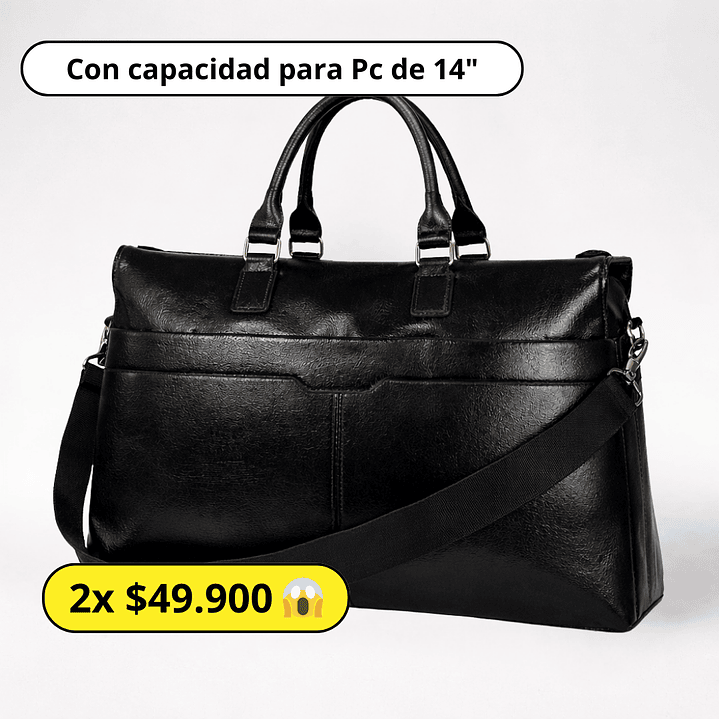 Bolso Maletín Eco Cuero (con capacidad para Pc 14
