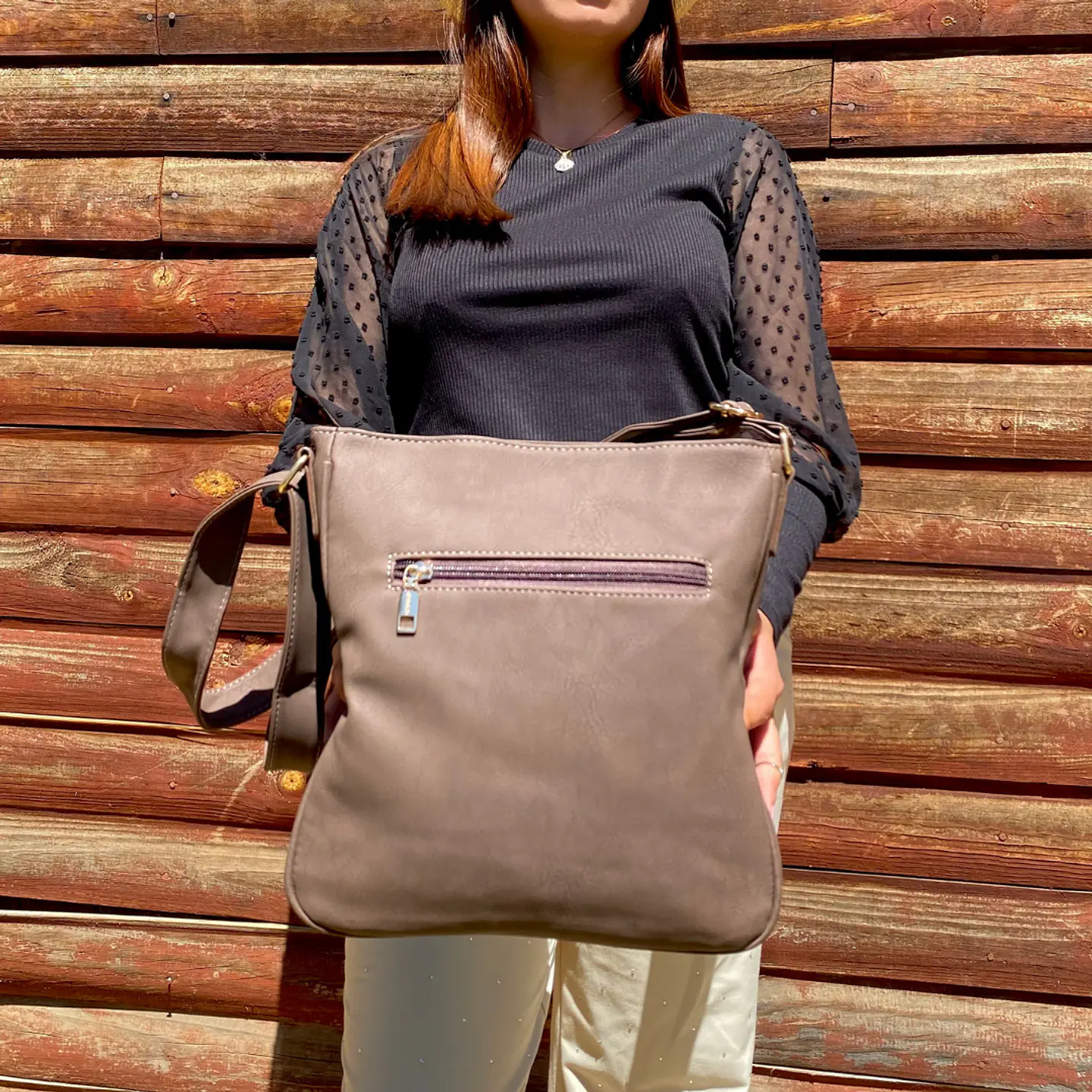 Bolso Eco Cuero Café Oscuro 3