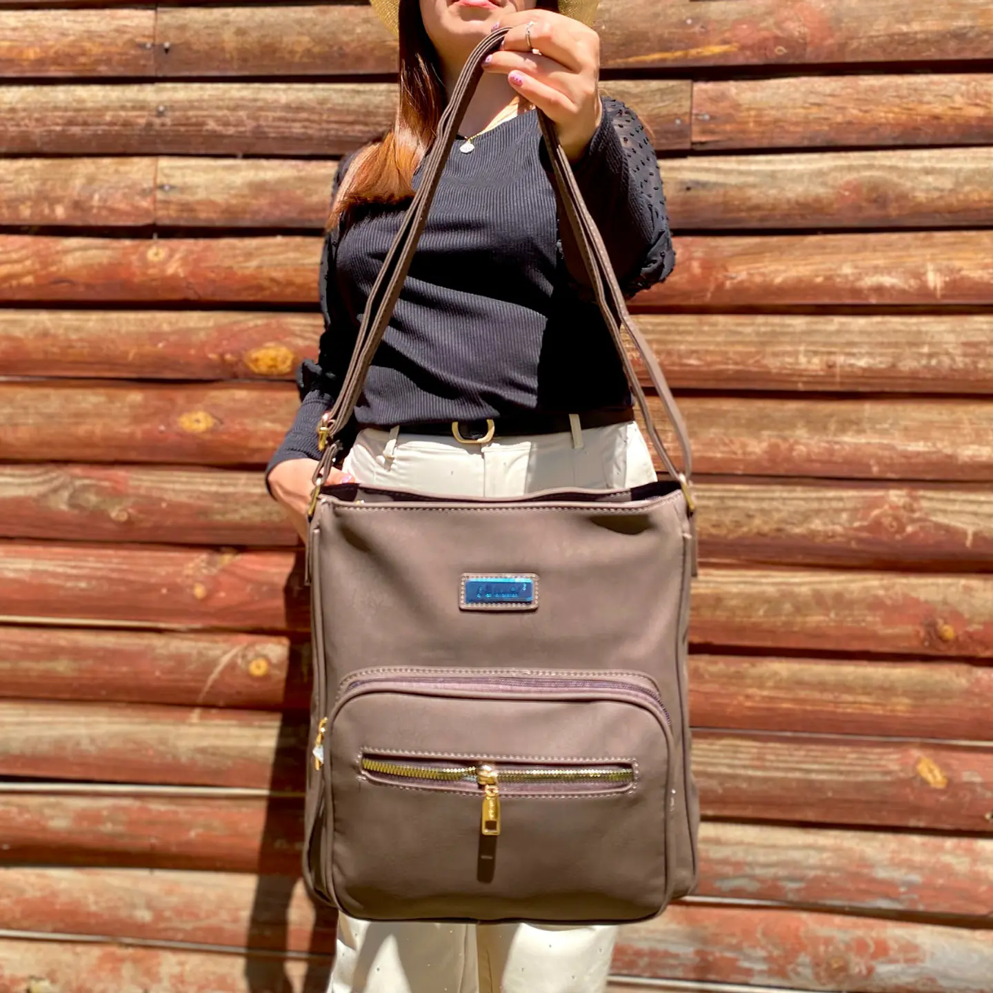 Bolso Eco Cuero Café Oscuro 4