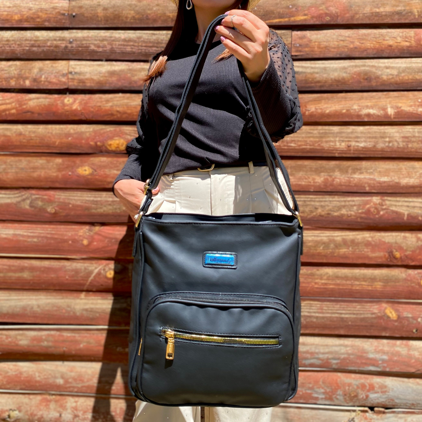 Bolso Eco Cuero Negra 3