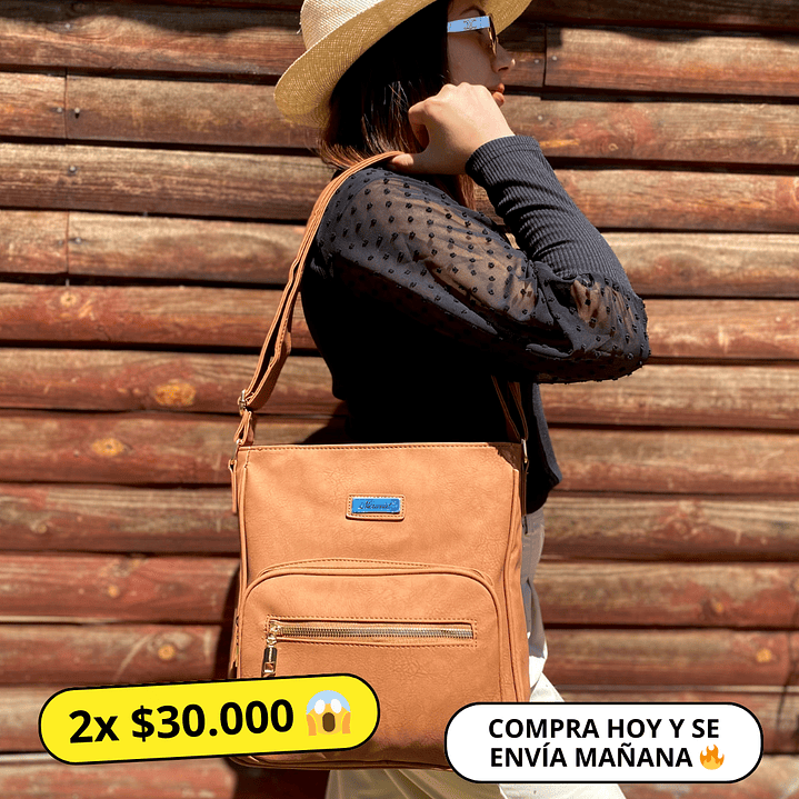 Bolso Eco Cuero Café 1
