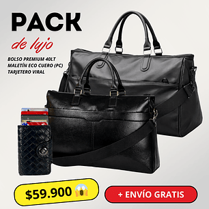 Pack Premium: Bolso de Lujo 40L + Maletín Eco Cuero + Billetera Viral + Envío Gratis 🔥