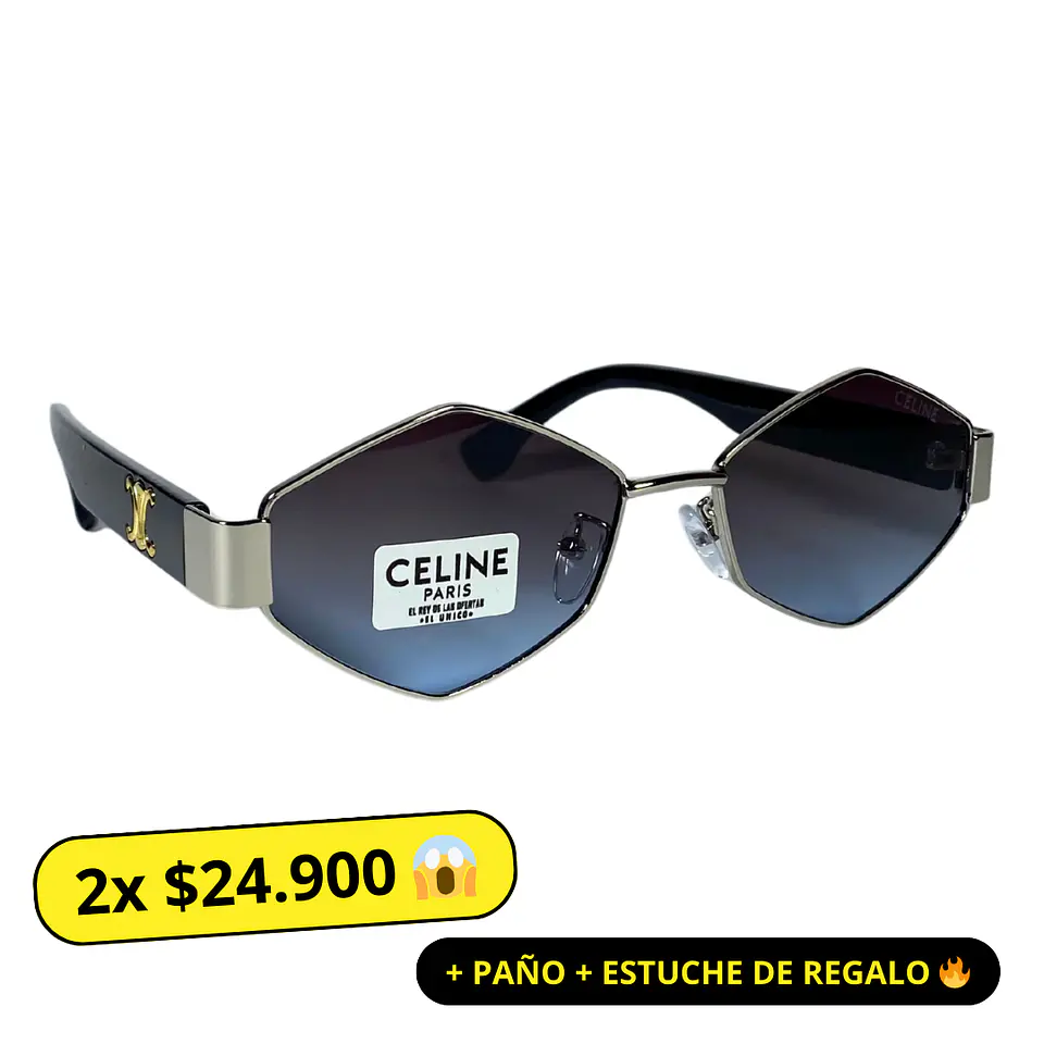 Lentes de Sol Premium Celine AAA Hexagonal Azulado 1