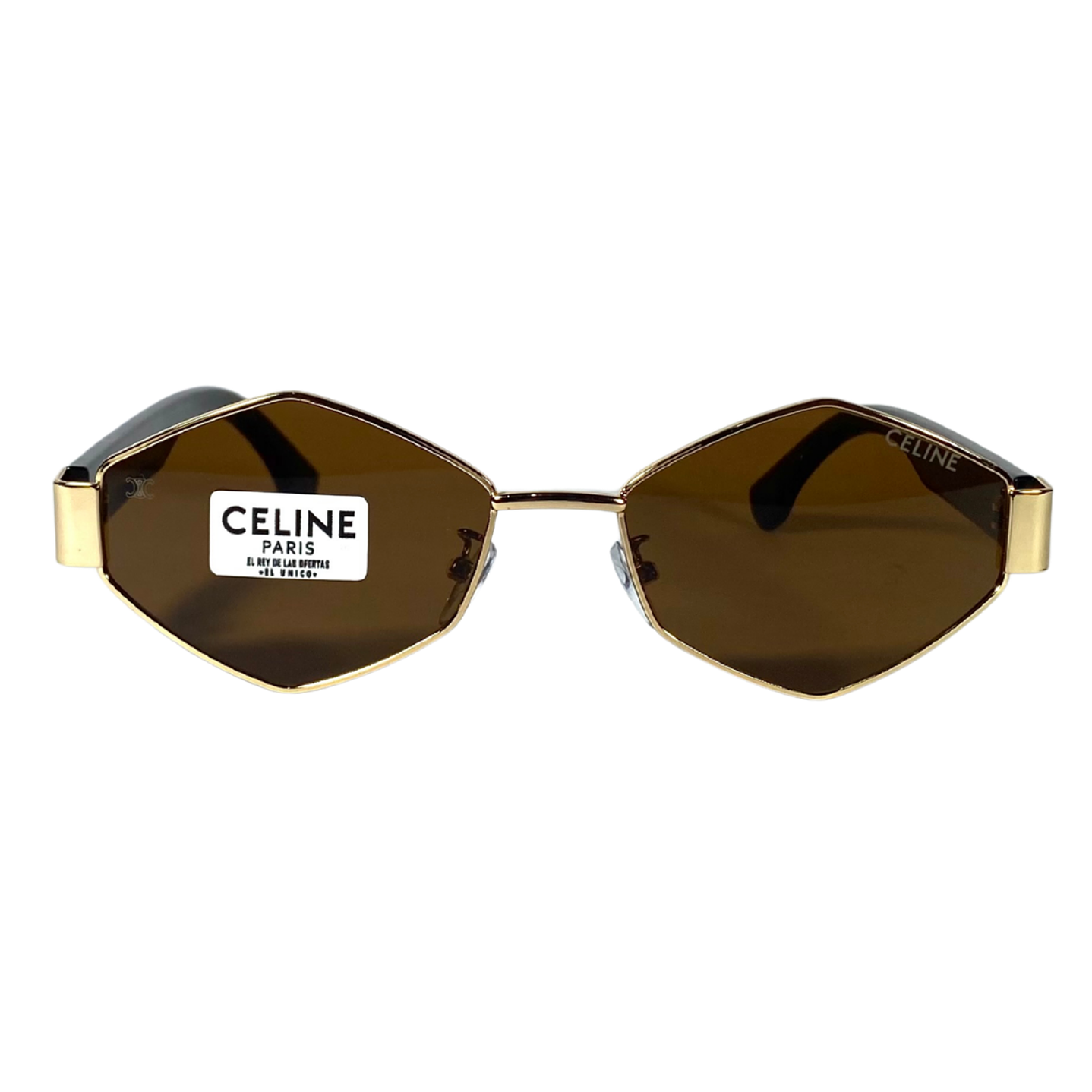 Lentes de Sol Premium Celine AAA Hexagonal Café 3