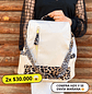 Mochila y Cartera Animal Print Beige Antirrobo - Miniatura 1