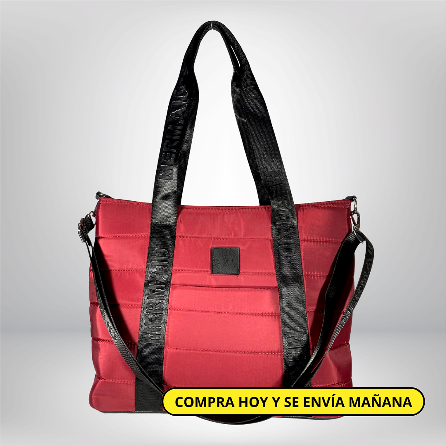 Bolso Tote puff rojo (con capacidad para Pc 14