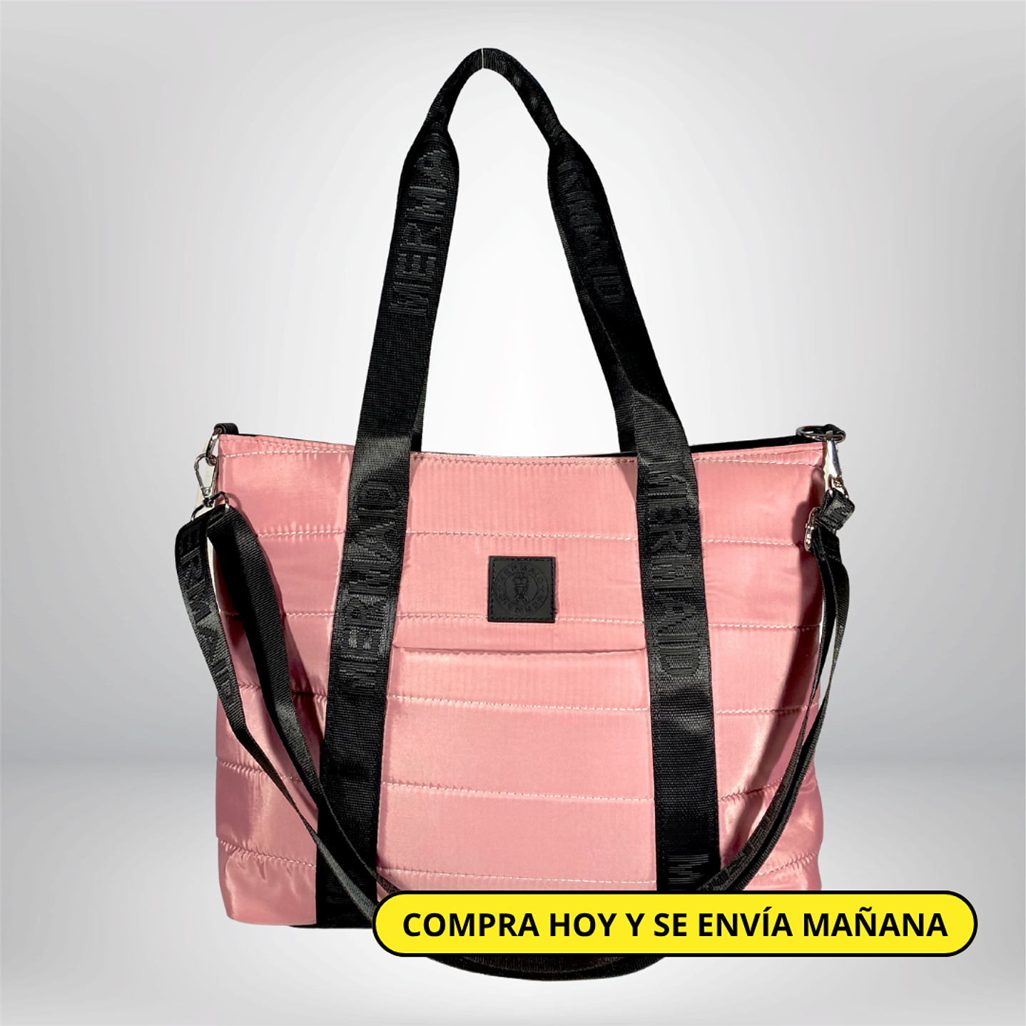 Bolso Tote puff rosa (con capacidad para Pc 14