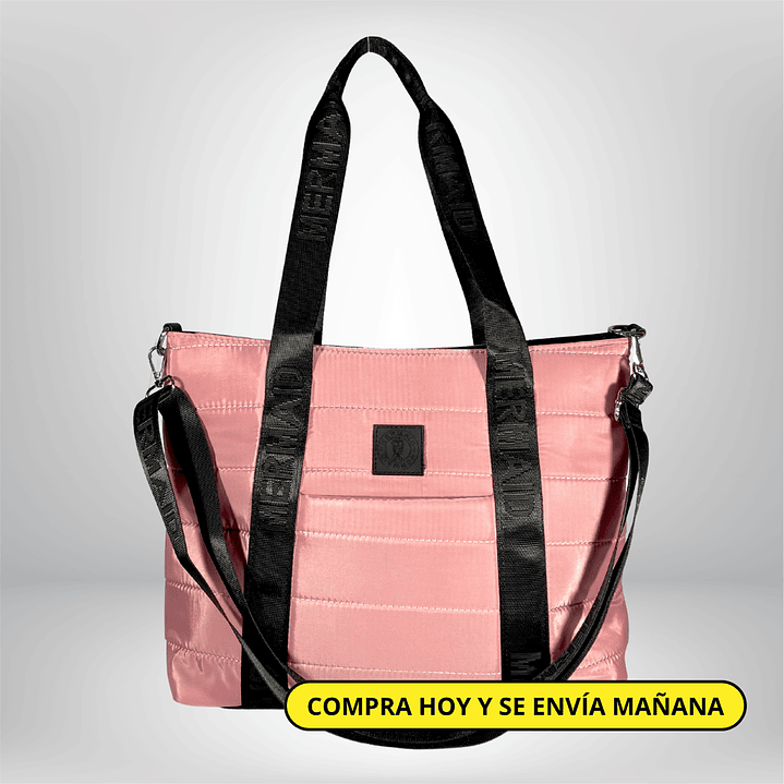 Bolso Tote puff rosa (con capacidad para Pc 14