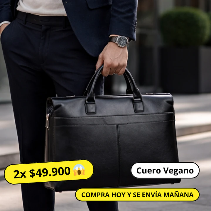 Maletín de Cuero Vegano Hombre (con capacidad para Pc 14