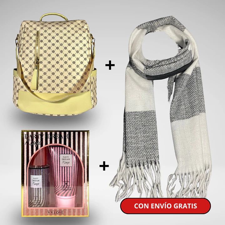 Pack Día de la Mamá: Mochila Antirrobo + Bufanda + Pack Splash + Crema + Envío Gratis🔥 8