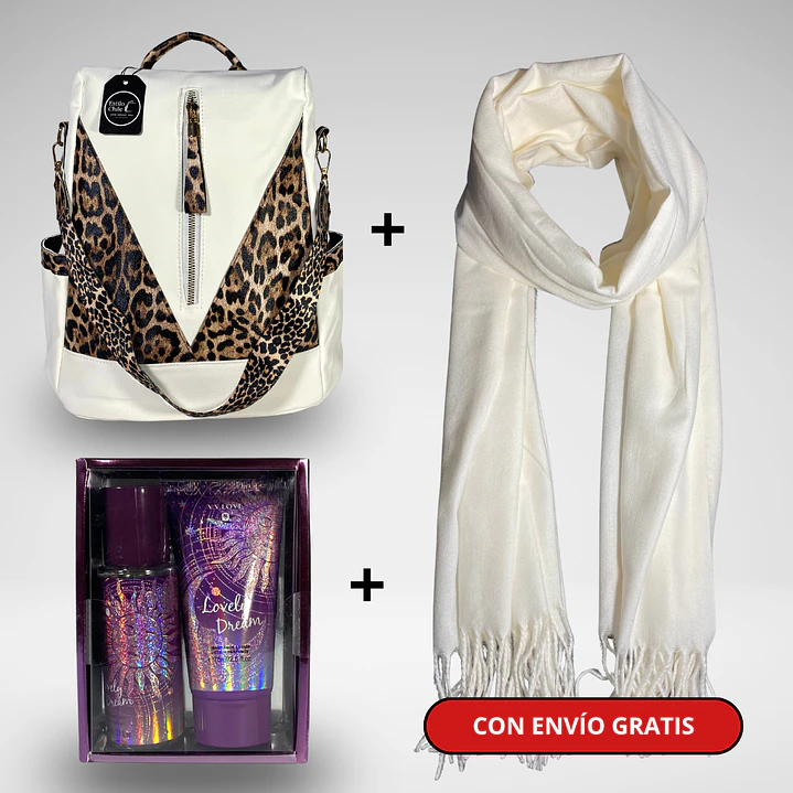 Pack Mujer 2: Mochila Antirrobo + Bufanda + Pack Splash + Crema + Envío Gratis🔥 5